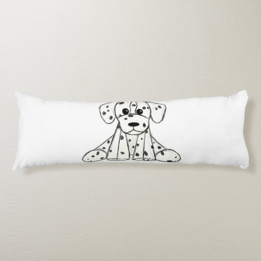 Coussins Longs Dessin simple de contour de chien en peluche dalma (Devant)