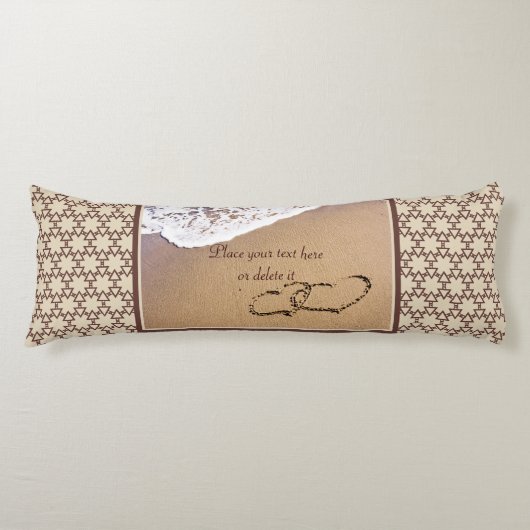 Coussins Longs Deux Coeurs Dans L'Oreiller Du Sable (Devant)