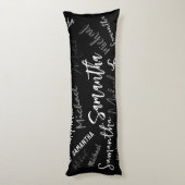 Coussins Longs Deux noms couple motif monogramme noir gris blanc (Dos (Vertical))