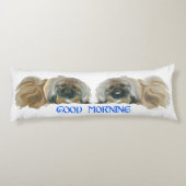Coussins Longs Deux Pekingese Bonjour (Dos)