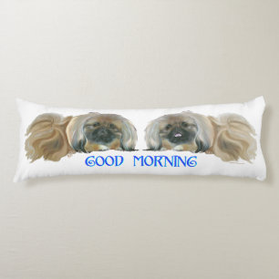 Coussins Longs Deux Pekingese Bonjour