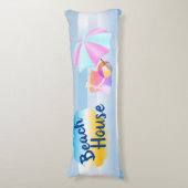 Coussins Longs Deux thèmes Blue et rose Beach House Body Cushion (Devant (Vertical))