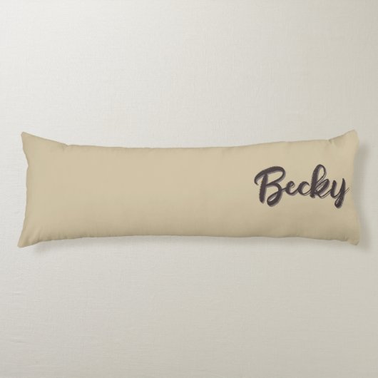 Coussins Longs Deux tons de beige moderne avec nom personnalisé (Devant)