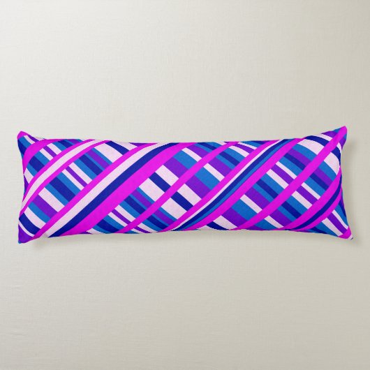 Coussins Longs Diagonale bleue rose violet (Dos)