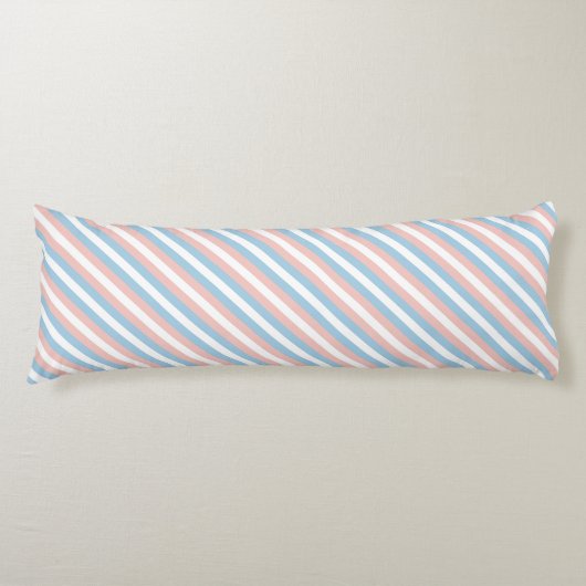 Coussins Longs Diagonale rose, bleu et blanc (Devant)