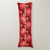 Coussins Longs Diamant doré Cuir Tufé Nom du texte personnalisé R (Devant (Vertical))