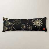 Coussins Longs `Diffusion de l'amour' Fleurs Abstraites noires do (Devant)