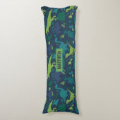 Coussins Longs Dino Doodle Silhouettes Enfants Dinosaur (devant Vertical)