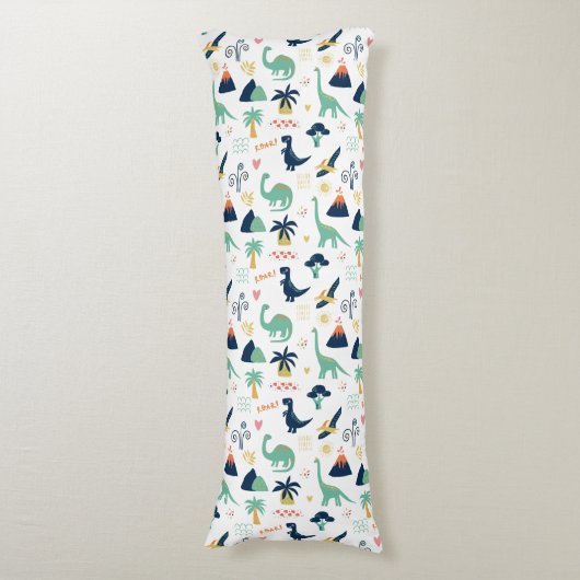 Coussins Longs Dino Land Blanc (Devant (Vertical))