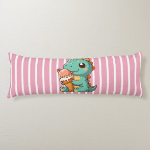 Coussins Longs Dino mignonne de glace mangeur