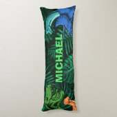 Coussins Longs Dinosaur Enfants Dino Jurassic Trex Garçon Personn (Dos (Vertical))