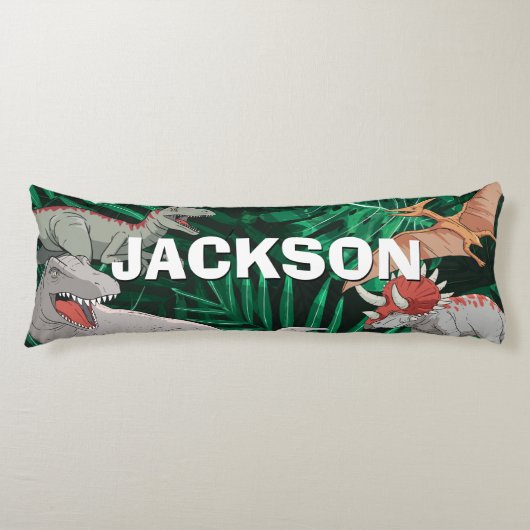 Coussins Longs Dinosaur Enfants Dino Trex Prehistory Boy Custom (Devant)