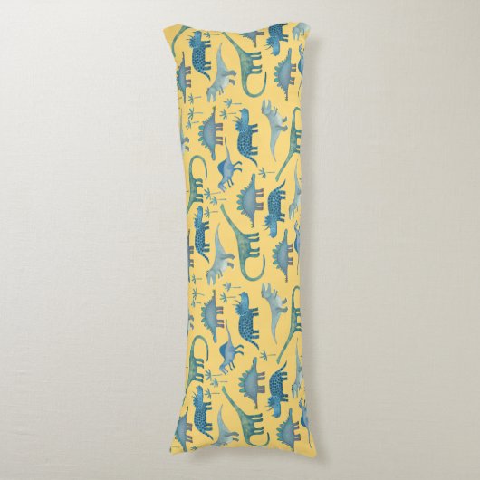 Coussins Longs Dinosaur Motif Jaune (Devant (Vertical))