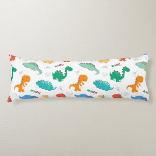 Coussins Longs Dinosaures colorés mignons Motif illustré