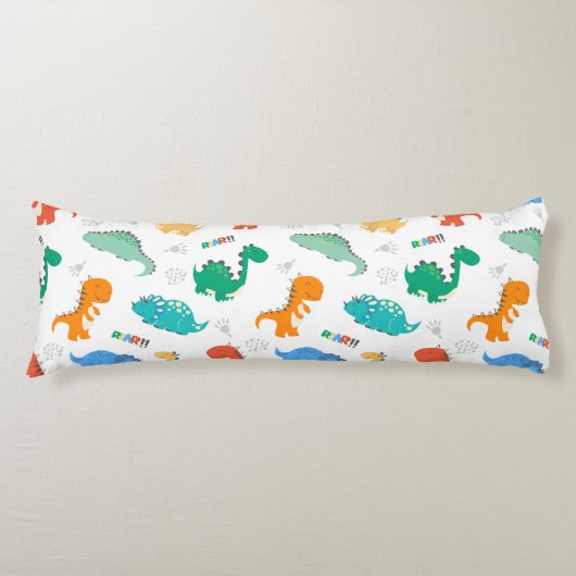 Coussins Longs Dinosaures colorés mignons Motif illustré (Devant)