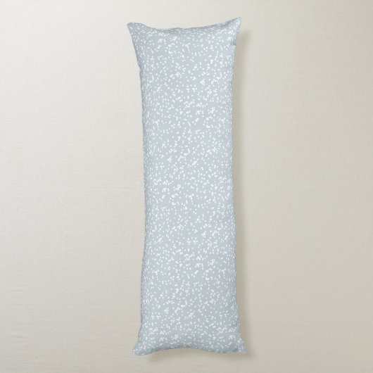 Coussins Longs Ditsy Dots Pattern - White on Dusty Blue (Dos (Vertical))