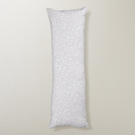 Coussins Longs Ditsy Dots Pattern - White on Silver-Gray (Dos (Vertical))