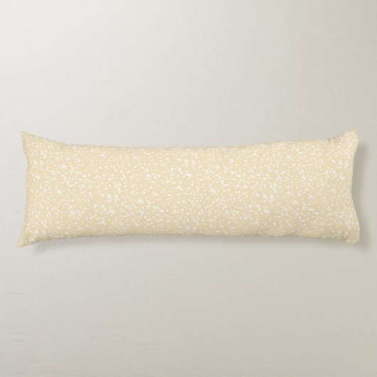 Coussins Longs Ditsy Dots Pattern - White on Soft Yellow (Devant)