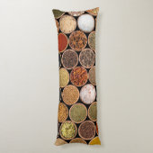 Coussins Longs Diverses épices et ingrédients alimentaires (Dos (Vertical))