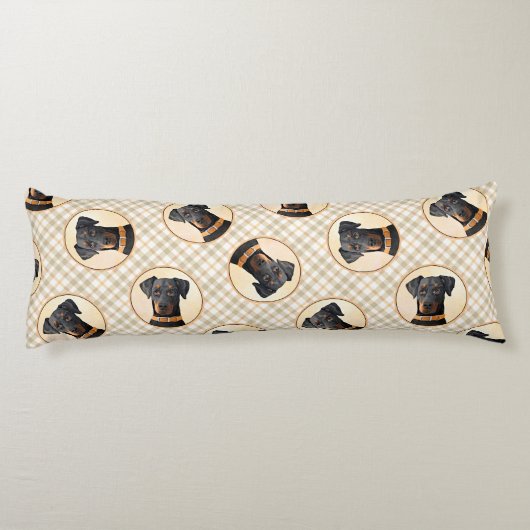 Coussins Longs Doberman Pinscher Peinture Dobie Art Chien Non Déc (Dos)