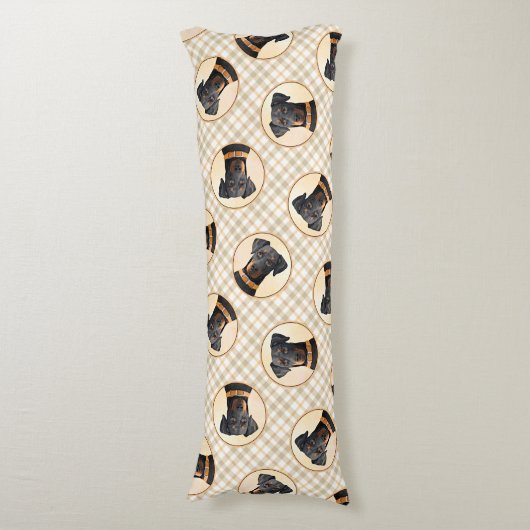 Coussins Longs Doberman Pinscher Peinture Dobie Art Chien Non Déc (Devant (Vertical))