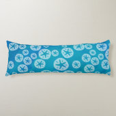 Coussins Longs Dollar de sable blanc et Motif bleu (Devant)