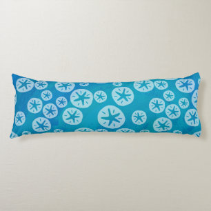 Coussins Longs Dollar de sable blanc et Motif bleu