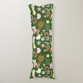 Coussins Longs Doodé motif teinte pastel D Vert BG (Devant (Vertical))