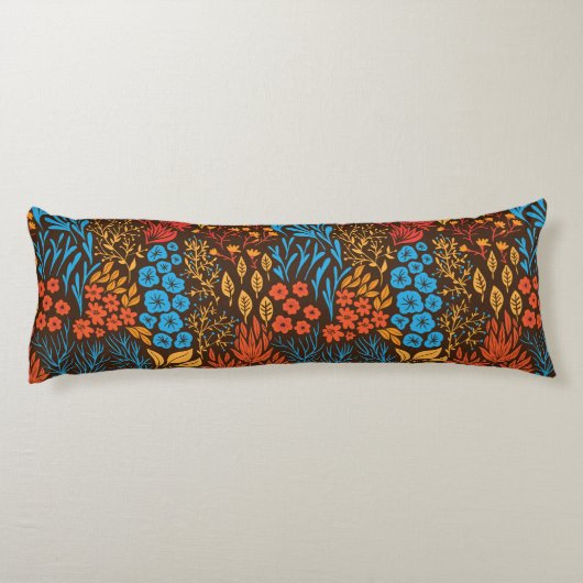 Coussins Longs Doodles floraux foncés (Dos)