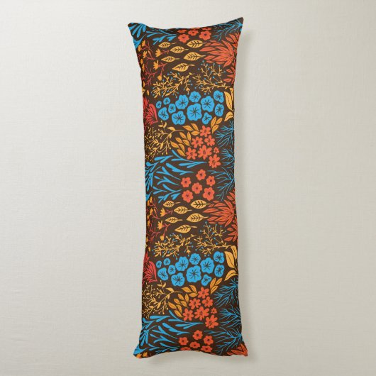 Coussins Longs Doodles floraux foncés (Dos (Vertical))