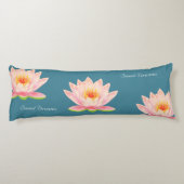 Coussins Longs Douces rêves Fleurs de lotus sur corps bleu-vert (Dos)