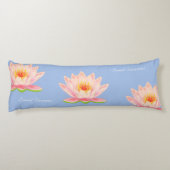 Coussins Longs Douces rêves fleurs de lotus sur fond bleu clair (Dos)