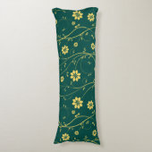 Coussins Longs Doux Jaune et Vert Délicieuse Motif Floral (Devant (Vertical))