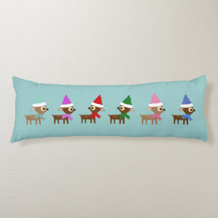 Coussins Longs Doux rennes de Noël