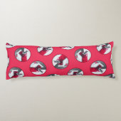 Coussins Longs Downy Pic sur Red Feeder Original Bird Art (Dos)