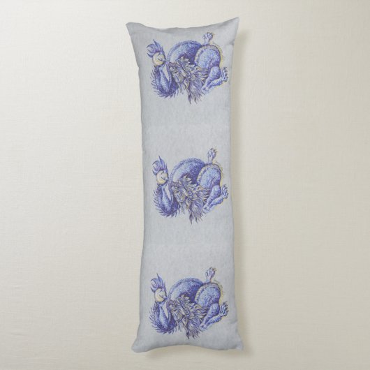 Coussins Longs Dragon bleu (Dos (Vertical))