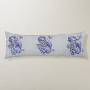 Coussins Longs Dragon bleu