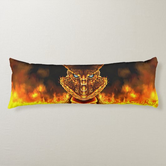 Coussins Longs Dragon de feu (Devant)