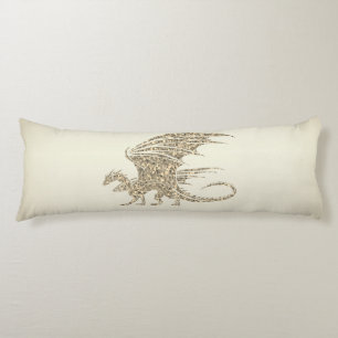 Coussins Longs Dragon de mosaïque Extraordinaire Golden