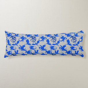 Coussins Longs Dragon motif 02 blue.bwx4 gris BG