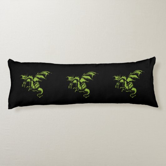 Coussins Longs Dragon Vert (Dos)