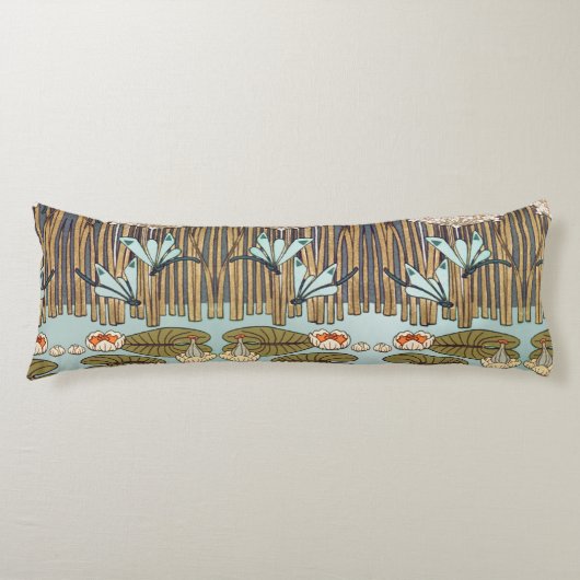 Coussins Longs Dragonflies Water Lilies Marais Art Nouveau (Devant)
