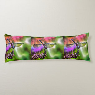 Coussins Longs Dragonfly In Green and Blue Réaliste Painting
