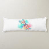 Coussins Longs Dragonfly rouge sur l'arrière - plan aquarelle (Devant)