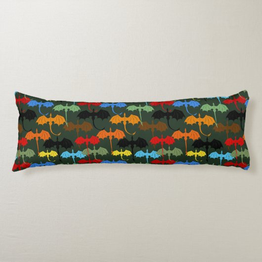 Coussins Longs Dragons Green Flight Imaginaire (Devant)