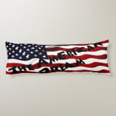 Coussins Longs Drapeau américain avec texte (Dos)