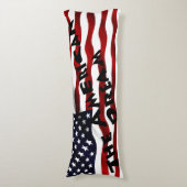 Coussins Longs Drapeau américain avec texte (Devant (Vertical))