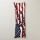 Coussins Longs Drapeau américain avec texte (Dos (Vertical))