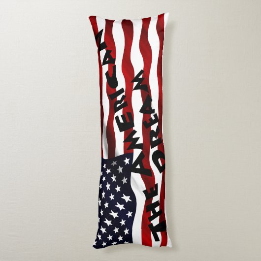Coussins Longs Drapeau américain avec texte (Dos (Vertical))