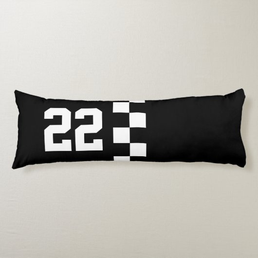 Coussins Longs Drapeau De Course Personnalisé Noir Et Blanc (Devant)